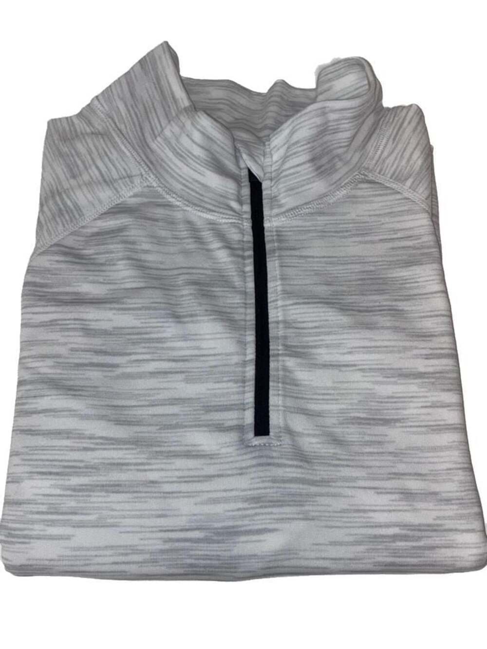 Fabletics Men's Quarter-Zip Performance Pullover White Gray Space Dye Size XL